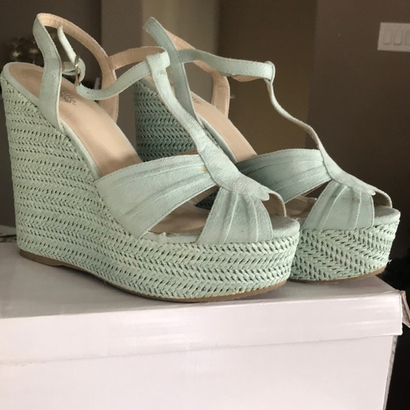 Charlotte Russe Shoes - Mint colored wedges